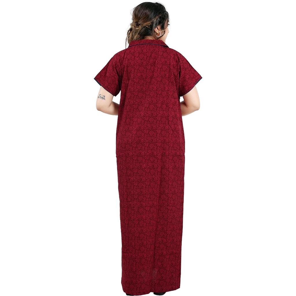 Indian Summer Wear Cotton Night Gown Beautiful Designer Casual Wear Maxi Nighty