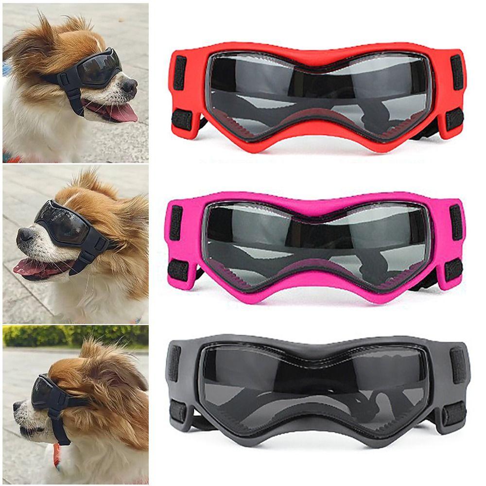 Silicon+PC+Nylon Pet Goggles Adjustable Anti UV Dog Motorcycle Glasses Windproof Rope Pet Photo Props Cat Dog Cool Glasses