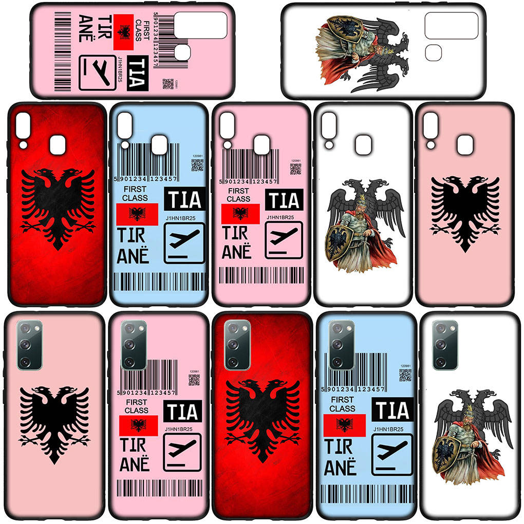 Phone Case for Samsung Galaxy S25 S24 S23 iPhone 16 15 Xiaomi Redmi Note 14 13 12 16E X 8 11 Pro Max OPPO Moto Huawei A15 Albania Albanians Flag Cover