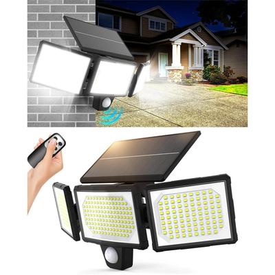 Luci solari a LED per esterni IP65, impermeabili, da parete, 3 modalità, con sensore di movimento, per giardino e cortile