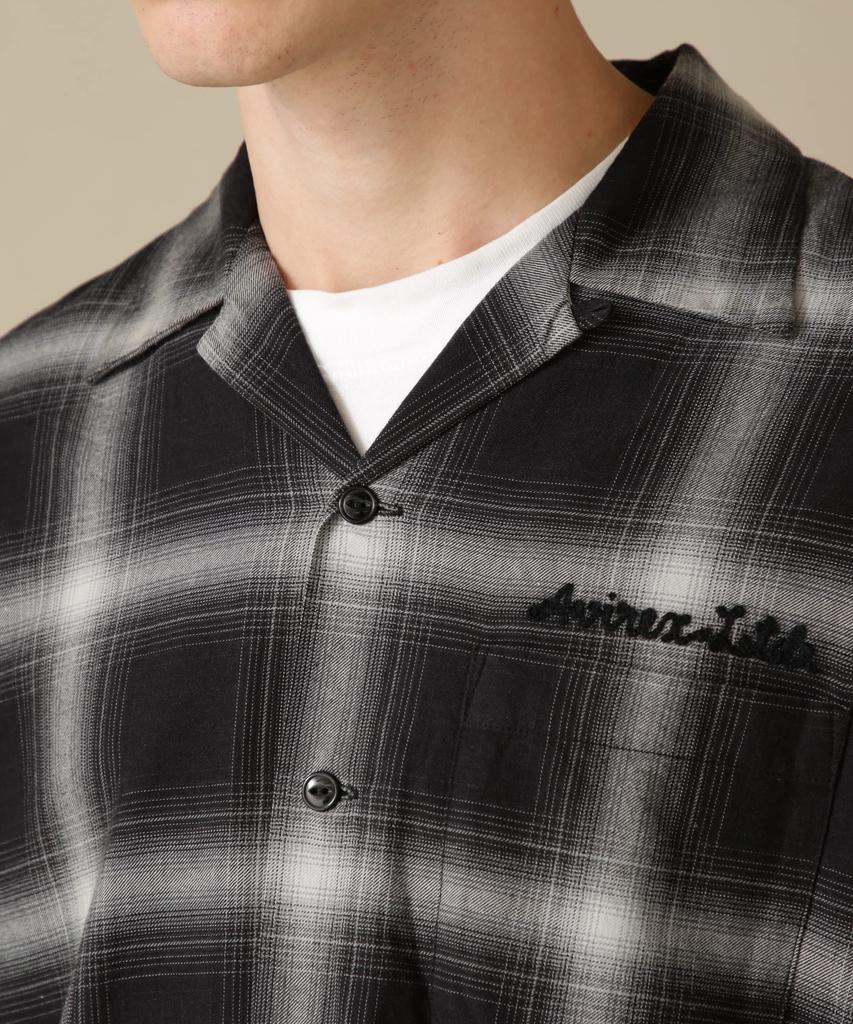 Avirex Long Sleeve Cotton Linen Ombre Size M Size Size OMBRE SHIRT Men's Shirt, (010), Black, 783-3120014, A/DINER/L/S C/L