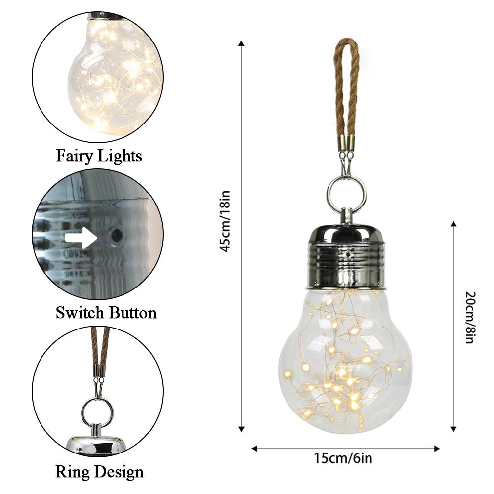 2Pcs/Set Modern Pendant Hanging Candle Holder Lamp Light Vintage LED Battery Powered Bulb Cordless Table Lamp for Home Decor