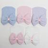 Bowknot Baby Striped Cap Knitted Hat Soft Cute Caps Keep Warm Fashion Gifts