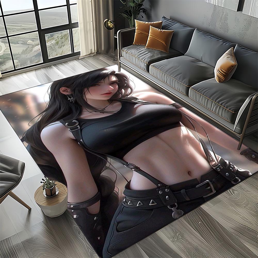 New Style Final Fantasy Games Cloud Tifa Aerith Carpet Rug for Living Room Bedroom Home Sofa,Kids Play Non-slip Floor Mat