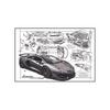 Pittura su Tela Poster a Tema Auto Pittura Decorativa Soggiorno Camera da Letto Stanza E-sport Murale da Corsa Supercar GTR