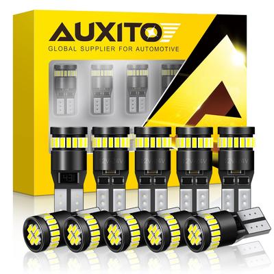 AUXITO T10 Weiße LEDs, Super Hell, 10 Stück Standlicht, Integrierter Canbus-Decoder, 2W, 24 3014 LEDs, 30.000 Stunden Lebensdauer, Nur für 12V Fahrzeuge, Weiße LED,