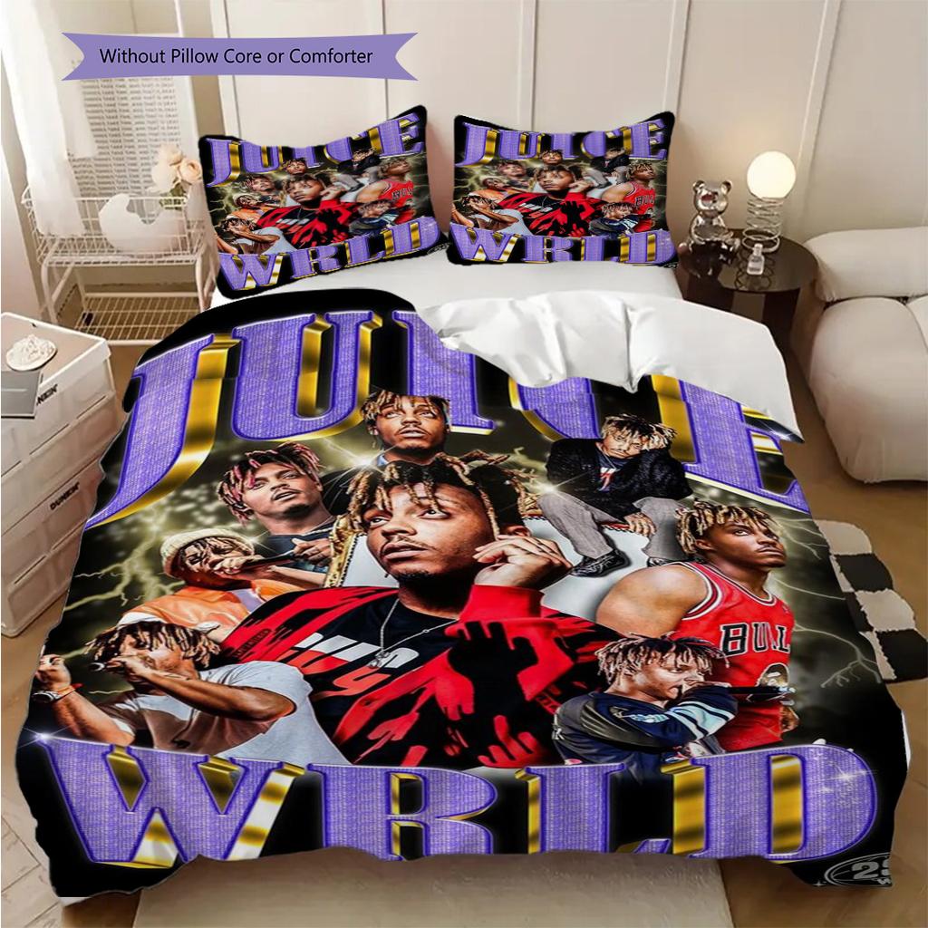 Juice Wrld Legacy Lives Bedding (1 * Duvet Cover + 2 * Pillowcase, Without Core) 2D Flat Soft and Comfortable Duvet Cover and Pillowcase