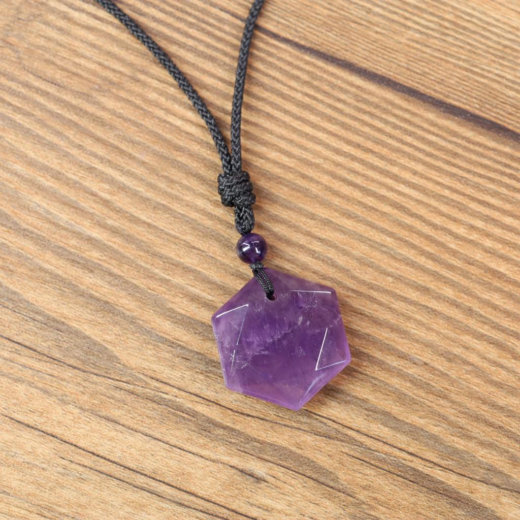 [COAI] Amethyst Hexagram Necklace (February Birthstone) - Unisex
