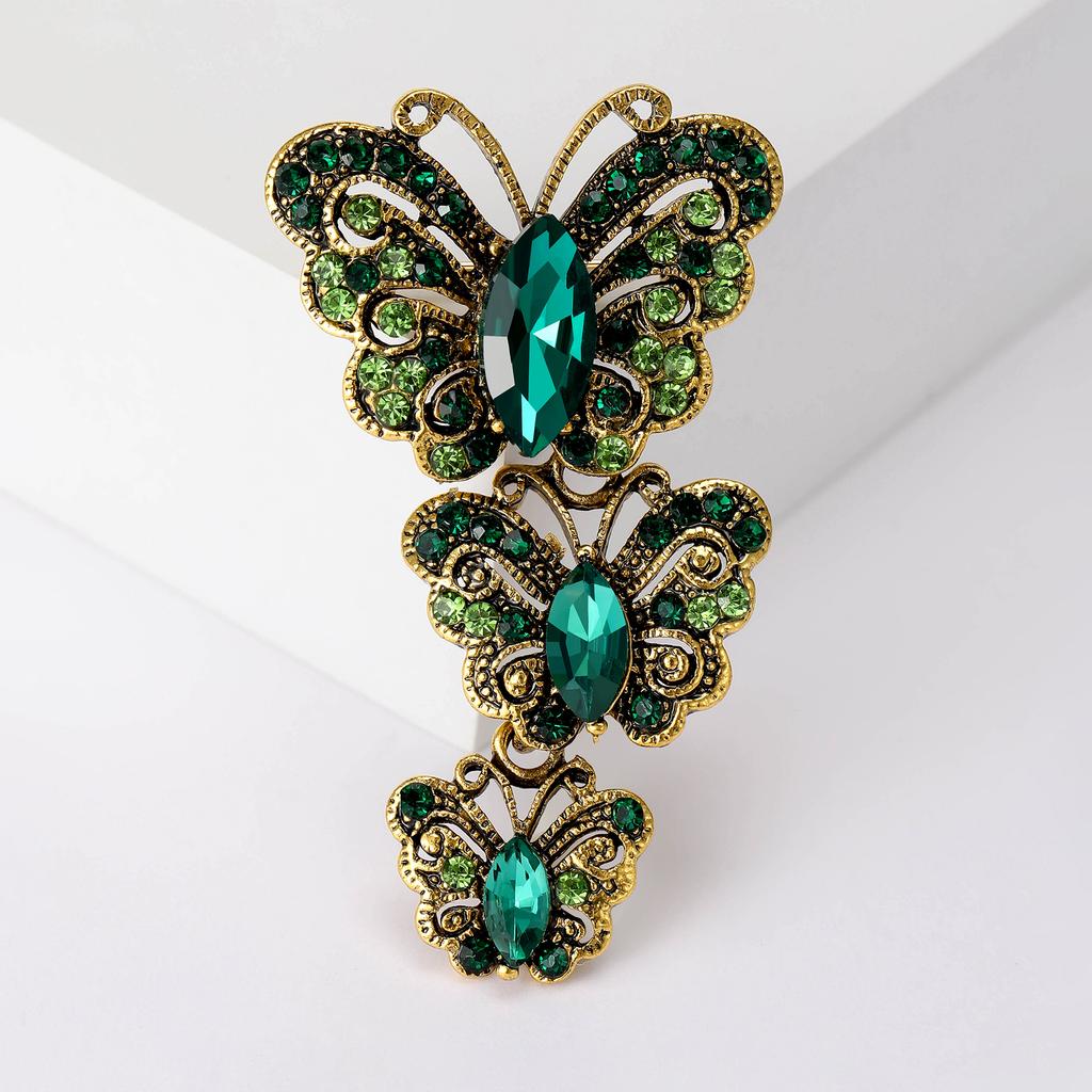 Rhinestone Butterfly Brooches for Women Unisex Insect Pin Event Party Funny Luxury Gifts Backpack Decoration Clothes Accessories