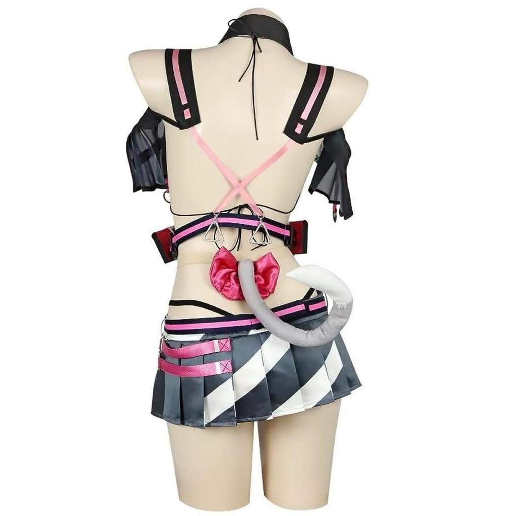 COSSA Victory Goddess NIKKE Nero Cosplay Wig with Fake Ears, Cat Girl Costume for Halloween, Christmas, Performances, and Photoshoots (Size M, Nero)