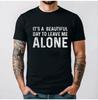 Herren Its A Beautiful Day To Leave Me Alone T-Shirt Lustig Sarkastischer Humor Tee Lässiger Stil Sommer Baumwoll-Tee Regulär Kurzarm
