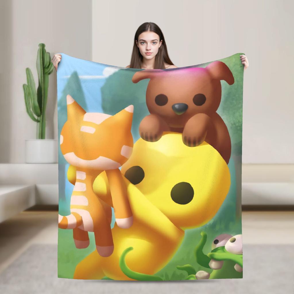 Wobbly Life Sandbox Game Blanket Quality Soft Warm  Throw Blanket Winter Camping Outdoor Fluffy Bedspread