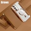 Leather Flip Cover Electroplat Silicone TPU Case For Samsung Galaxy S23 Ultra Plus Magnetic Wireless Charging Lens Glass Film