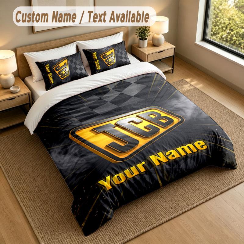 Bedding Set 1 Duvet Cover 2 Pillowcases JCB Print Soft Bed Linen Bedroom Decor