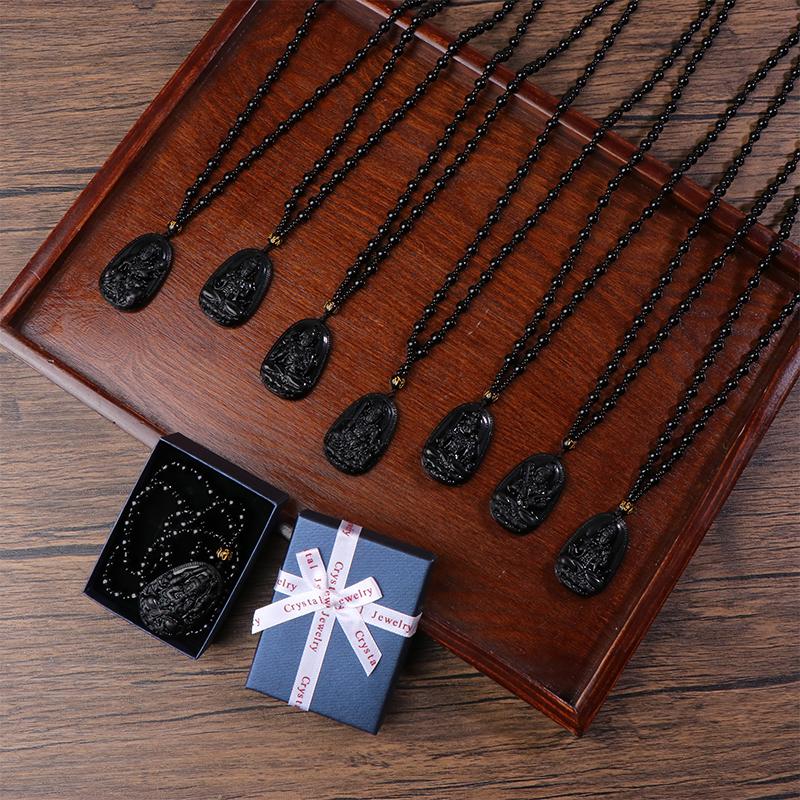 Amitabha Pendant Necklace Carved Buddha Lucky Amulet Necklaces For Women Men Jewelry Gifts