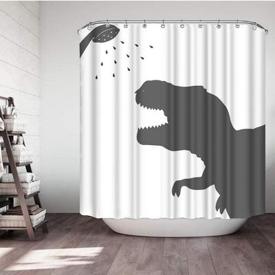 Tier Dinosaurier Stoff Duschvorhang Dinosaurier Silhouette Wasserdicht Polyester Stoff Badezimmer Set mit Haken Tier Hausdekoration