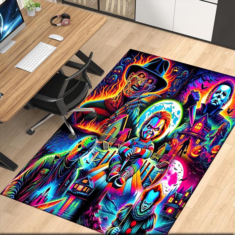 Halloween horror Printed Carpet, for Office Chair Living Room Bedroom Kitchen Room Decor Gifts.