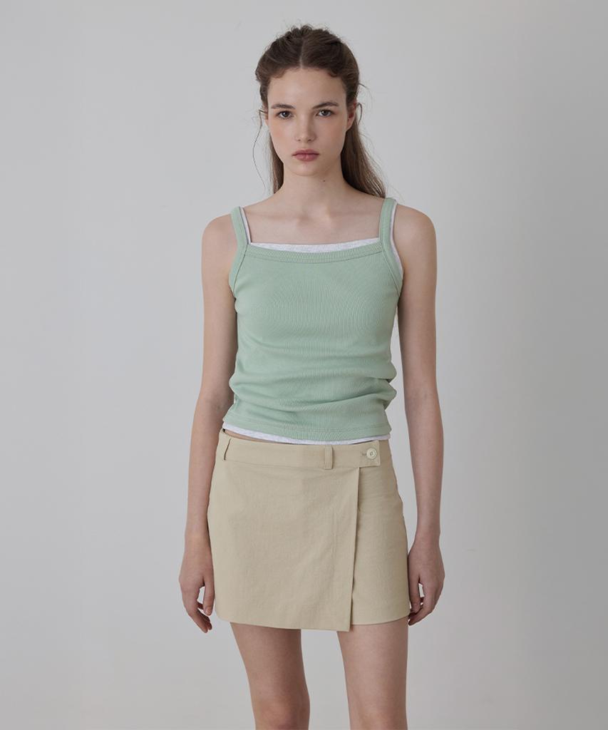 Kwinseulaebis Natural Layered Wrap Skirt Pants_Beige_2Colors