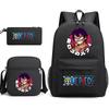 One Piece Luffy Anime Print Student Backpack Set 3 In 1 School Bag for Boys Girls with Pencil Case Tote Shoulder Bag