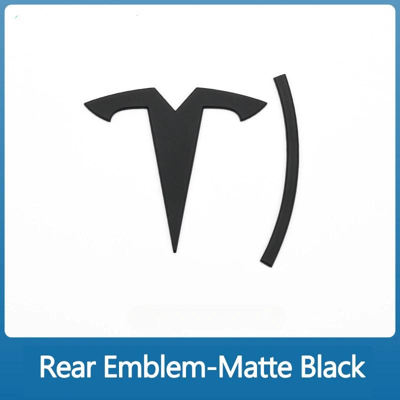 For Tesla Model 3 ModelY Metal Alloy Car Front Hood Emblem Rear Trunk 3D Sticker Replacement Badge Accessories