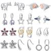 European New 925 Silver,Elephant,Snowflake,Bird Earrings Suitable for Women's Festivals Exquisite Charm JewelryGifts