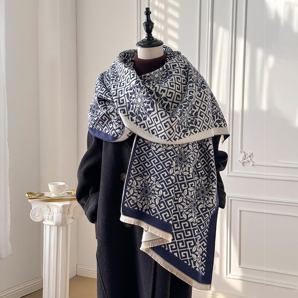 New Brand Warm Cashmere Poncho Shawl Scarf Luxury Print Thick Pashmina Winter Blanket Wraps Bufanda Casual Hijab Stoles Echarpe