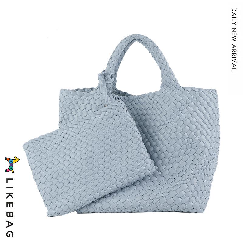 New 2022 Large Capacity PU Woven Tote Bag - Trendy Cross-Border Business & Casual Mother-Child Handbag