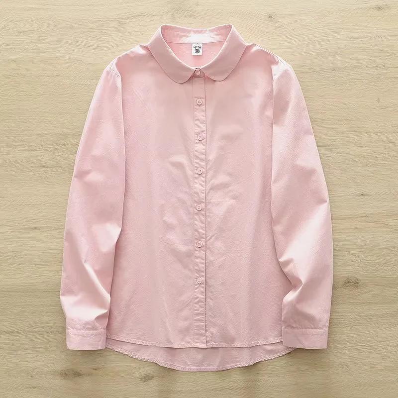 

Универсальная минималистская рубашка с воротником в виде золотого слитка, однотонная рубашка для женщин, повседневные блузки и рубашки, утягивающий низ и верх XL розовый