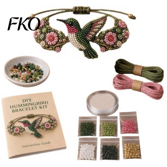 Beading Tools DIY Beaded Bracelet Making Kit, Kit with Colorful Set Beads And Animal Charms, Handmade Jewelry Craft for Adults