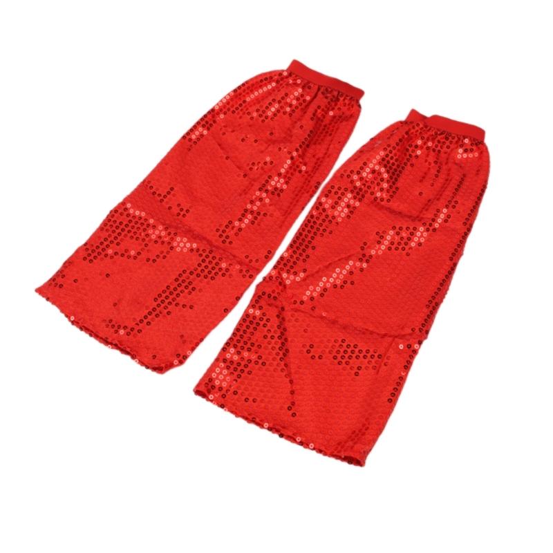 

Еластичні манжети Нагрівачі для ніг Блискучі рукави для ніг 80 Танцювальна вечірка Рейви Покриття для ніг червоний