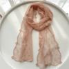Versatile Retro Women's Lace Scarf Long Solid Color Female Headscarf Embroidered Flower Korean Version Sunscreen Shawl for Women