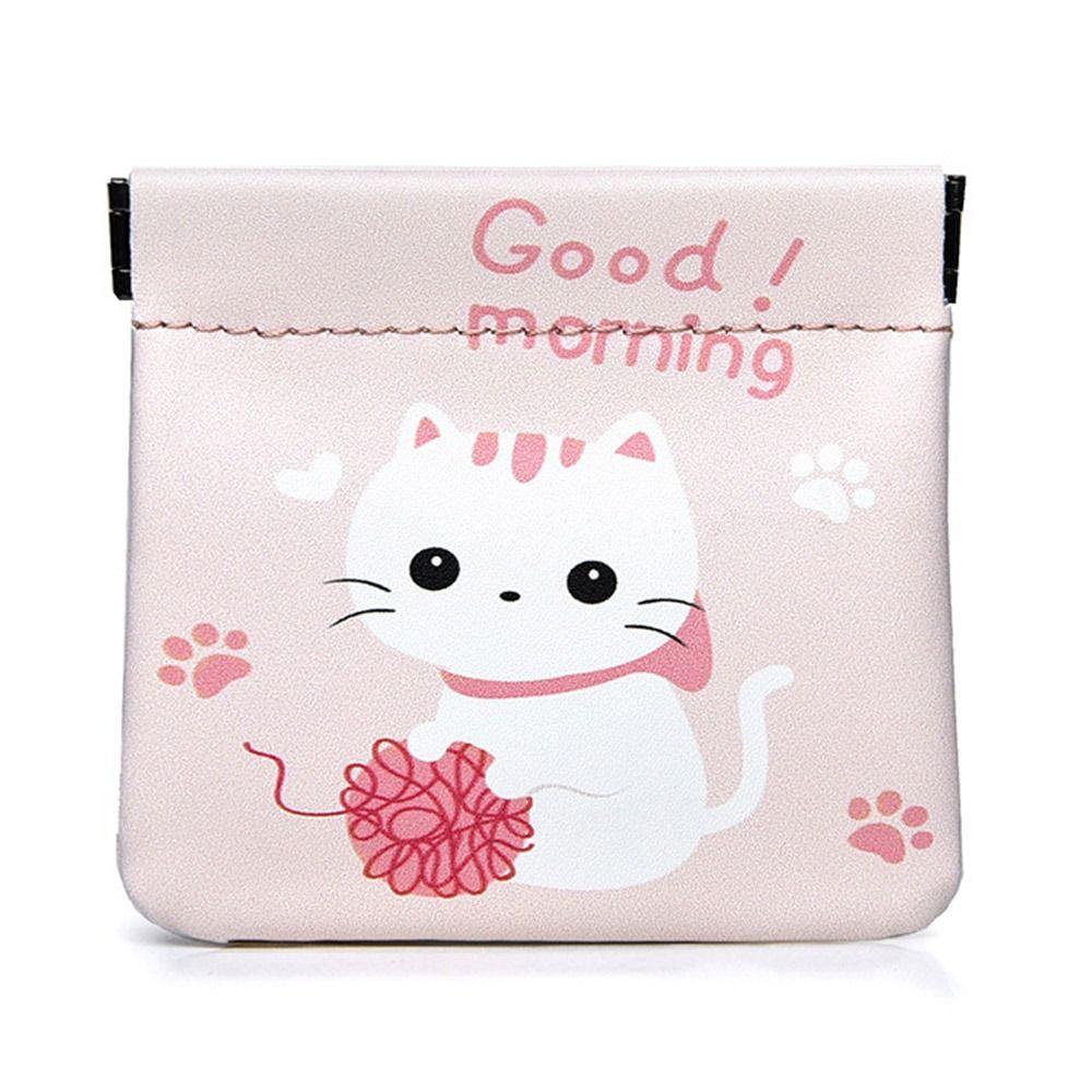 

Милий кіт Косметичка Pu шкіра Провідний зарядний пристрій для навушників USB-кабель Сумка для зберігання Сумка Shrapnel L рожевий