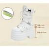Fashion 13.5CM,17CM Women Punk Boots Autumn Platform Outdoor Leather Sneakers Chunky Motorcycle Boots Nightclub Party Cosplay Shoes