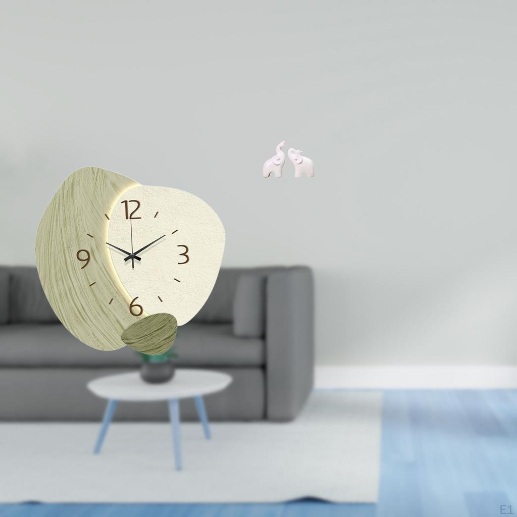 Silent Cartoon Wall Clock And Elephant Sculptures Unique Decorative Ornaments for Kitchen Office