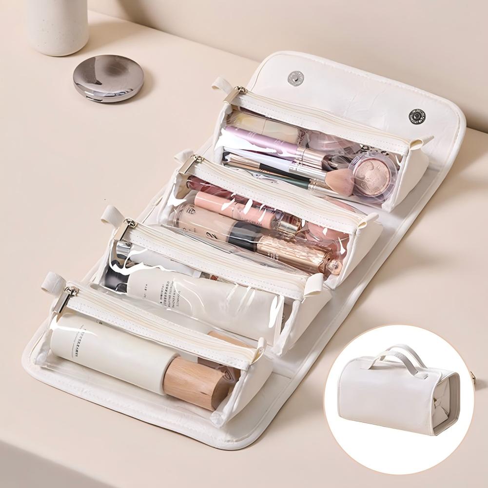 4-in-1 Detachable Makeup Bag Large Capacity Waterproof Travel Toiletry Set Portable Cosmetic Storage Organizer with Handle