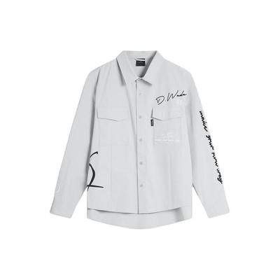 Wade Serie Bedruckter Polokragen Locker geschnittene Jacke Herrenjacken Nebelgrau AFDU407-3