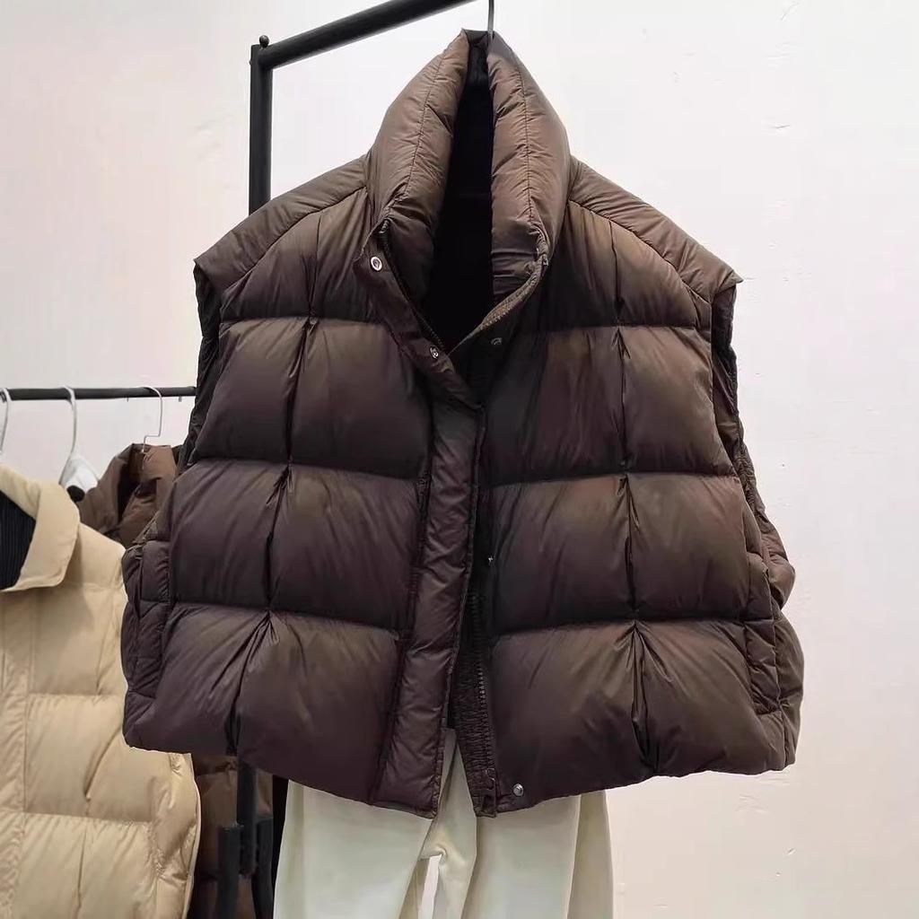 2025 autumn and winter new vest European fashion foreign style thickened vest warm short down cotton jacket