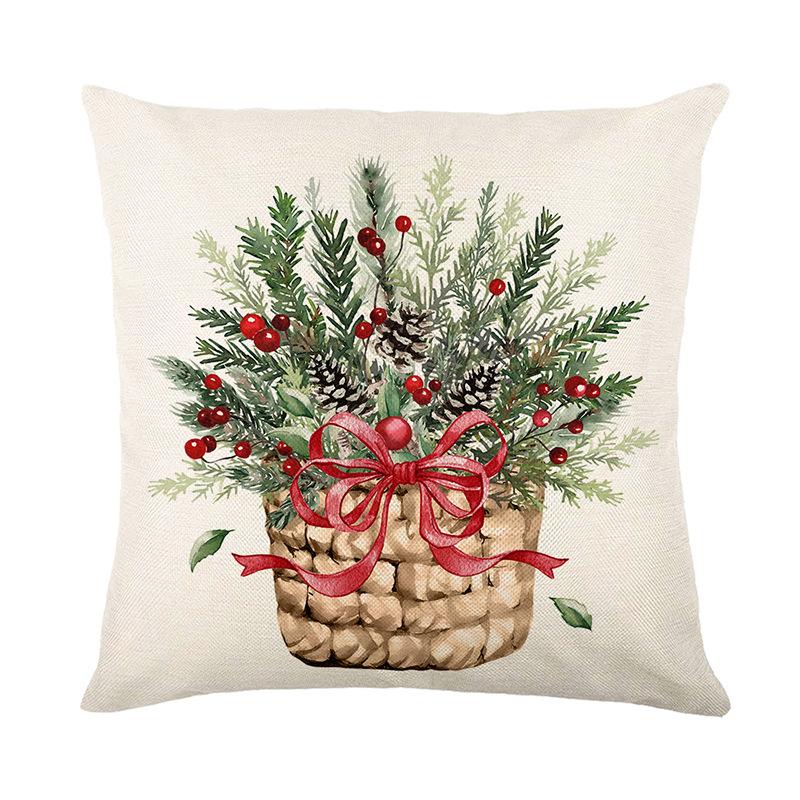 Christmas Pillowcases Holiday Decorations Living Room Sofa Cushion Covers Bedroom Pillow Covers(Without Pillow Core)