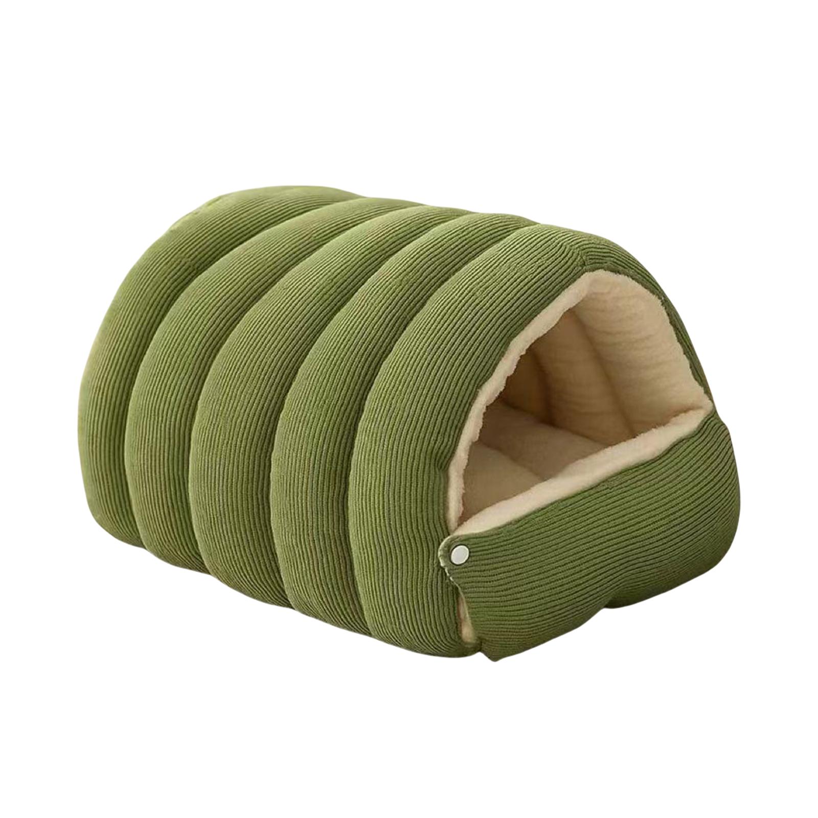 

Winter Plush Cat Bed Warm Pet House Thickening Warmth Comfort Soft Kittens Sleeping Beds Closed-Off Cat Cave For Pet Warmth L зелений