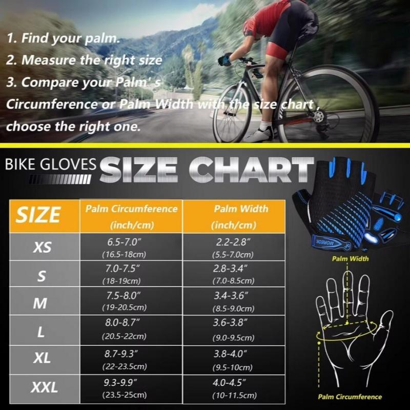 Rękawiczki rowerowe, Oddychające rękawiczki rowerowe, 5MM żelowe wkładki Antypoślizgowe Rękawiczki do roweru górskiego MTB Rękawiczki do jazdy po szosie dla mężczyzn Kobiet