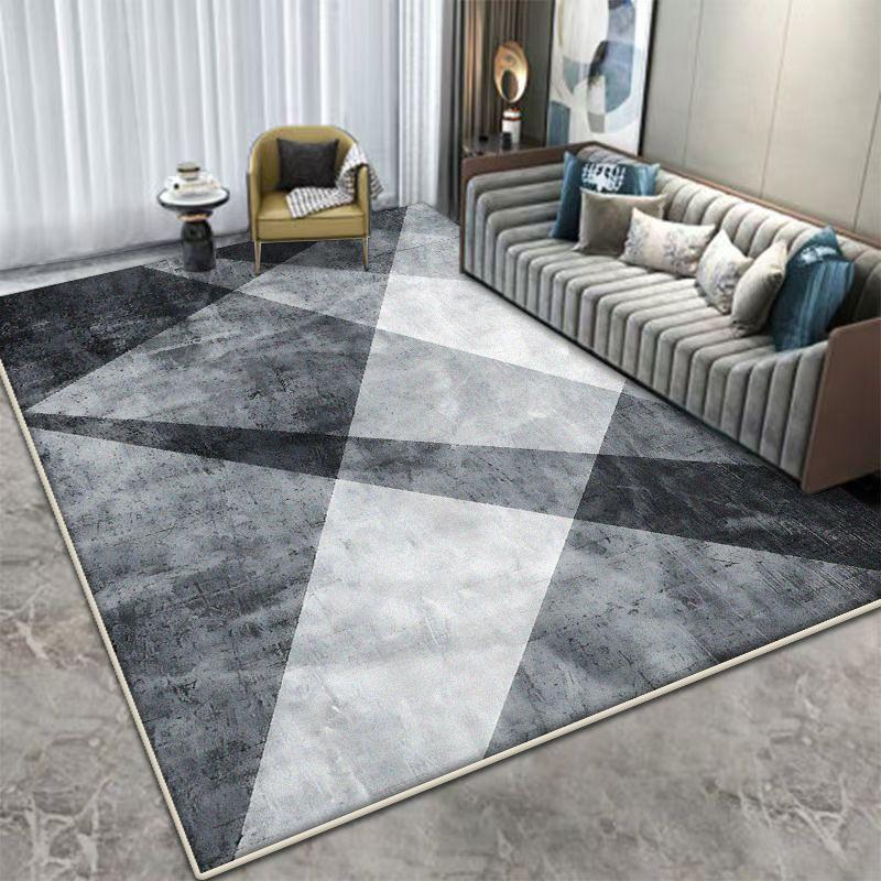 Modern Decorative Rug for Living Room Geometric Antiskid Sofa Tables Mat Flannel Soft Bedroom Cloakroom Carpet Machine Washable