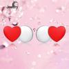 New Year S925 Sterling Silver Asymmetrical Red Heart Splicing Stud Earrings - Korean Light Luxury Jewelry