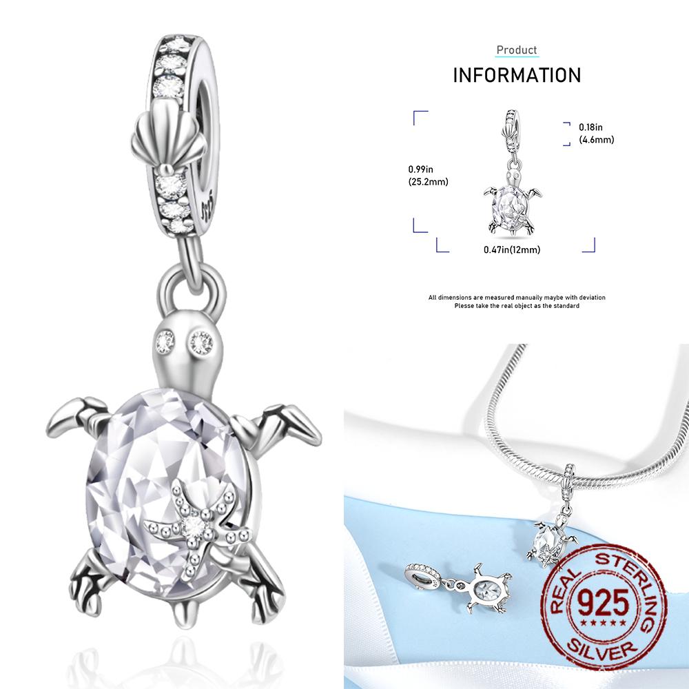 Copper Ocean Turtle Twelve Month Birthstone Charms Beads Pendant Fit Original Bracelet For Women Jewelry