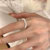 Elegant Hollow Love Heart Lace Ring: Adjustable Women's Fashion Accessory, Versatile Style for Index Finger.