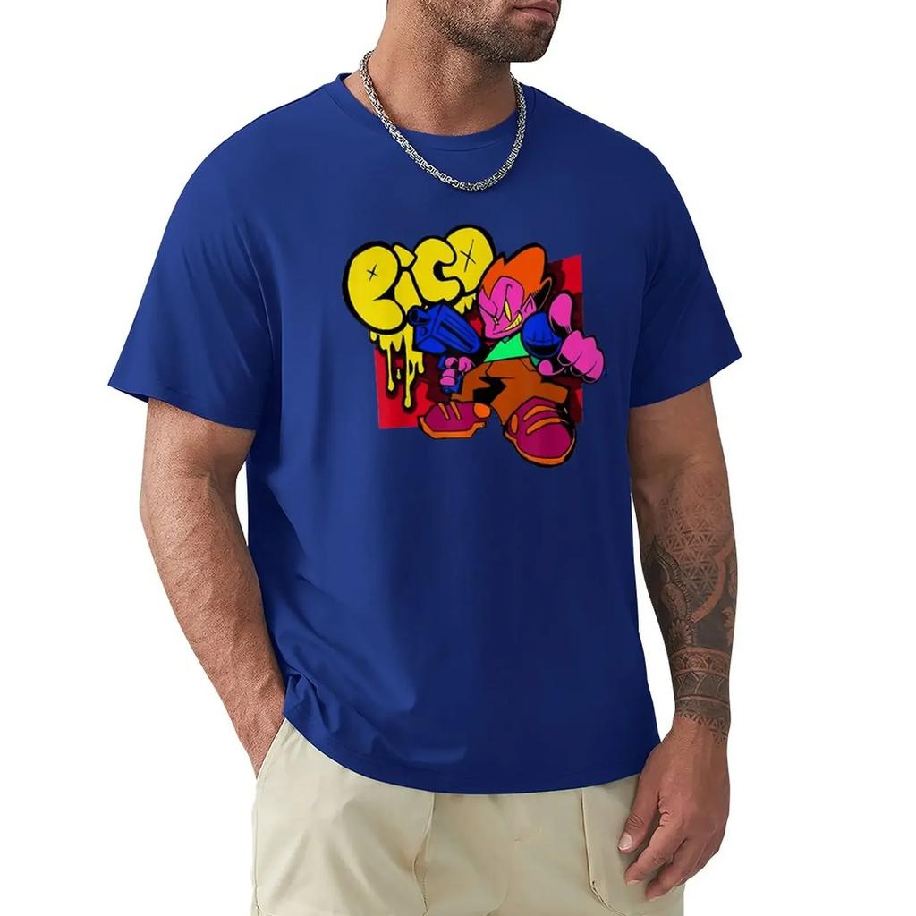 Friday Night Funkin Pico TShirt cotton graphic tees sweat oversizeds summer clothes Unisexs graphic tshirts