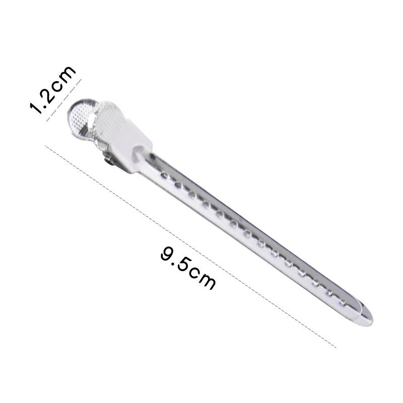 Metallfarbene Stahlklemme Edelstahl-Entenschnabelklemme Ein-Wort-Klemme Handdruck Wellblechklemme Friseursalon Styling Trennwand Positionierungsklemme