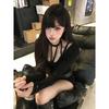 Waist-Cinching Halter Neck Bodysuit: Sexy, Slim-Fit Long-Sleeve T-shirt for Spring 2025.