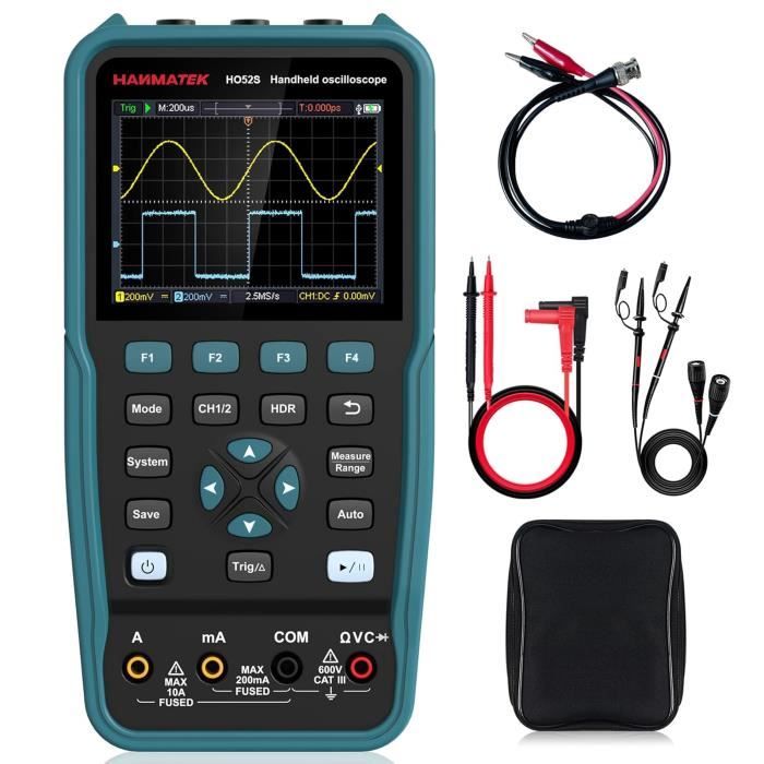 Oscilloscope Multimètre Générateur de Signaux 3 EN 1 HANMATEK HO52S
