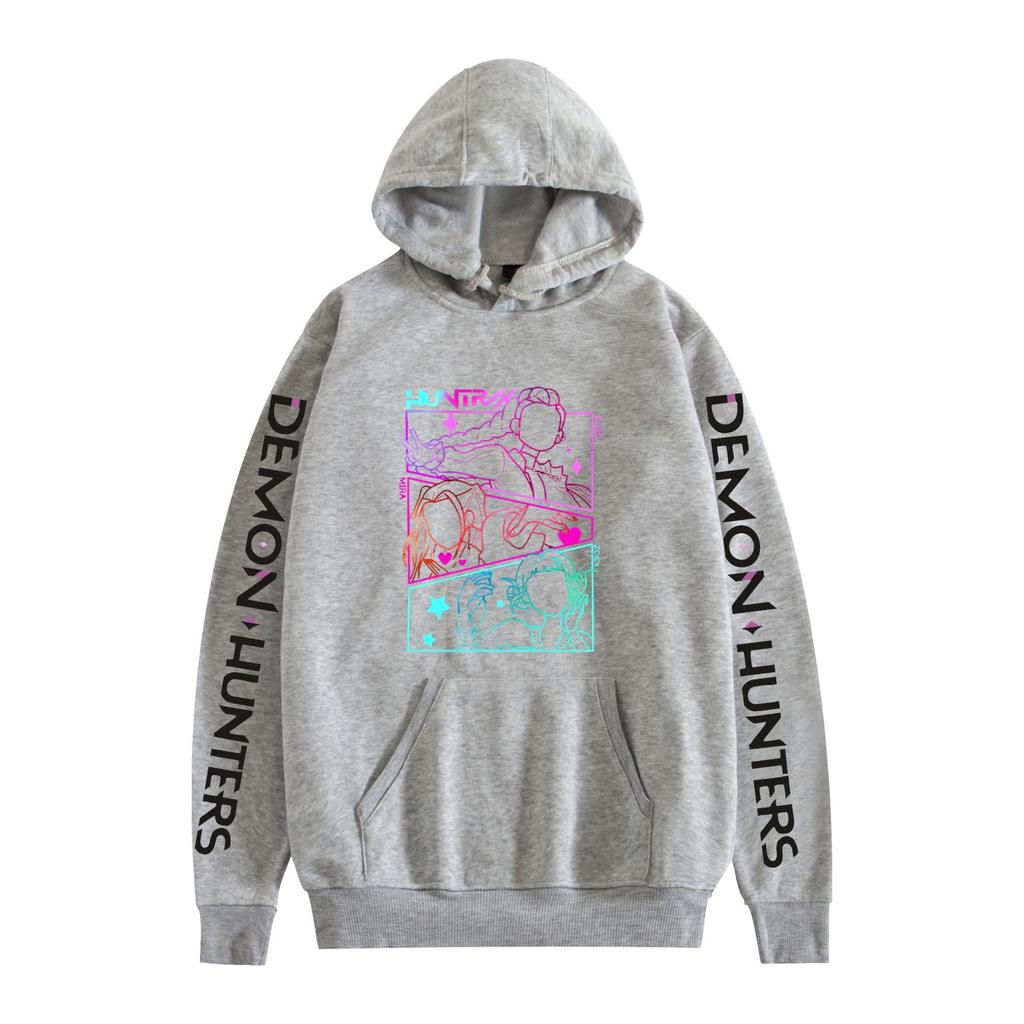 Unisex KPop Demon Hunters Anime Hoodie Sweatshirt Cartoon Printed Streetwear Hoodies for Couples Men Women