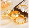 Simple Geometric Openable Chunky Bangles for Women, Statement Wrist Bracelet, Gold Plated Party Stackable Jewelry
